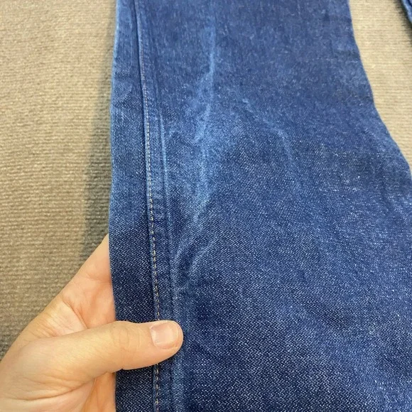 vtg Wrangler Jeans Mens 35x34 Faded Blue 13MWZ Cowboy Cut USA Made 80s Western